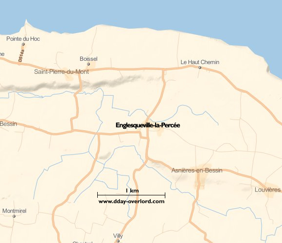 Image : carte du secteur de Grandcamp-Maisy- Bataille de Normandie en 1944