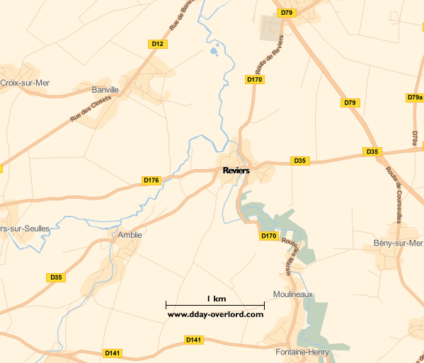 Image : Carte de Reviers dans le Calvados