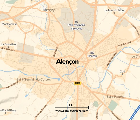 Image : Carte de Alençon dans l'Orne