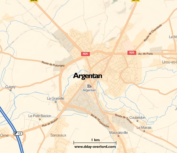 Image : Carte de Argentan dans l'Orne