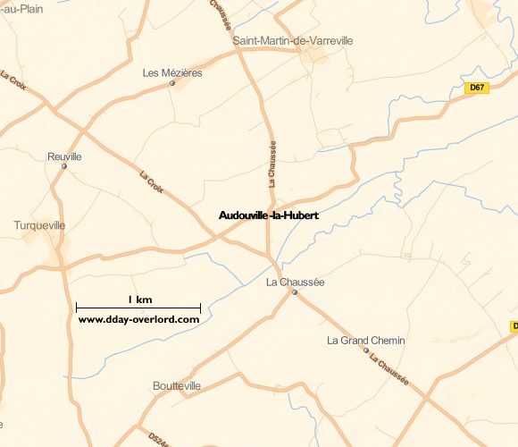 Image : carte de la commune de Audouville-la-Hubert