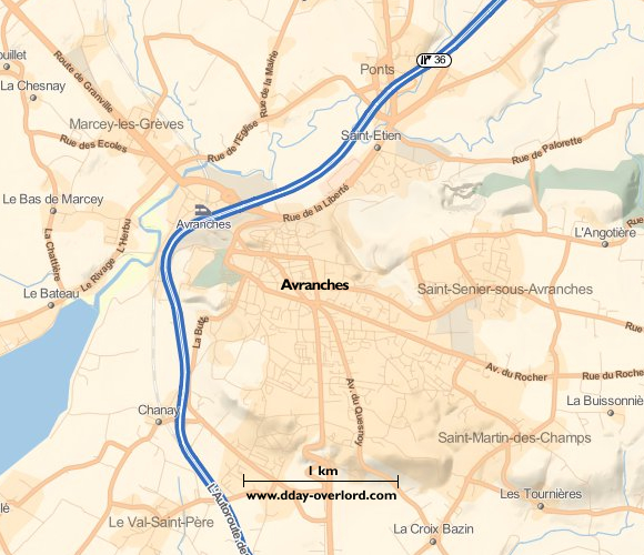 Image : carte de Avranches