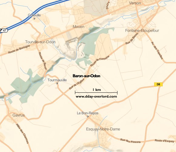 Image : Carte de Baron-sur-Odon dans le Calvados