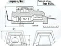 Image : Plans et caractéristiques du poste d'observation de la batterie de Longues (modèle M262a)