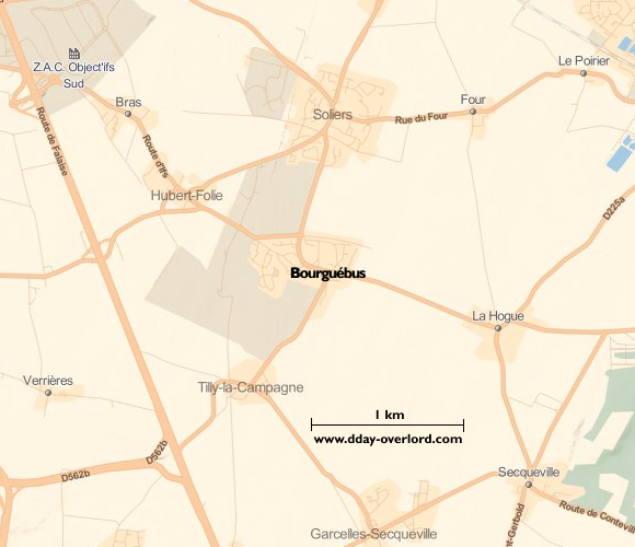 Image : carte de la commune de Bourguébus