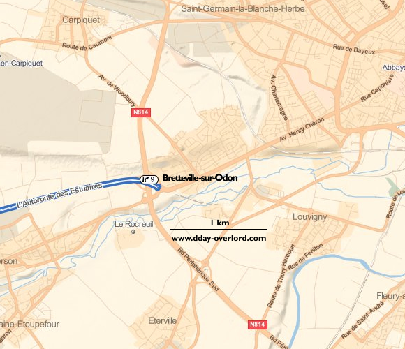 Image : Carte de Bretteville-sur-Odon dans le Calvados