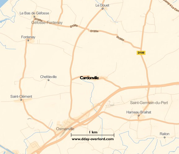 Cardonville in 1944 - Calvados - Battle of Normandy 10 Image : carte du secteur de Cardonville- Bataille de Normandie en 1944