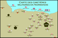 Image : Carte des cimetières militaires en Normandie