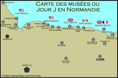 Image : Carte des musées sur la Bataille de Normandie