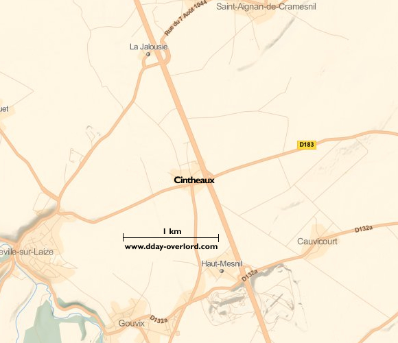 Image : carte de la commune de Cintheaux