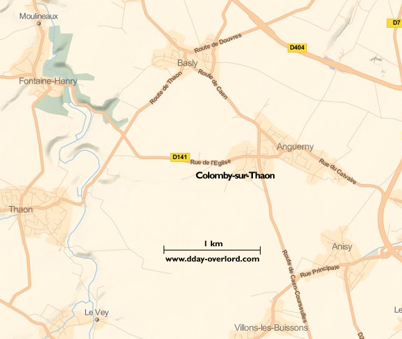 Image : Carte de Colomby-sur-Thaon dans le Calvados