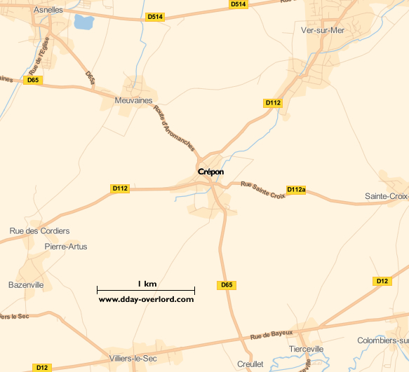 Crépon in 1944 - Calvados - Battle of Normandy 6 Image : carte du secteur de Crépon - Bataille de Normandie en 1944