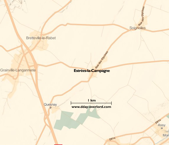 Image : carte de la commune de Estrées-la-Campagne