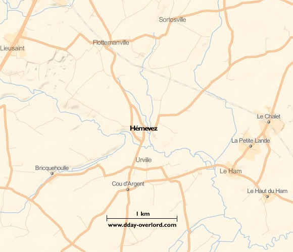 Hémevez in 1944 - Manche - Battle of Normandy 4 Image : carte du secteur de Hémevez - Bataille de Normandie en 1944