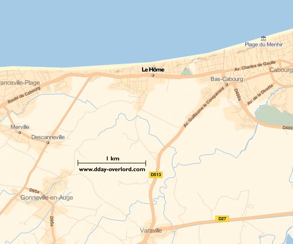 Le Hôme en 1944 - Calvados - Bataille de Normandie 2 Image : carte du secteur de Le Hôme - Bataille de Normandie en 1944