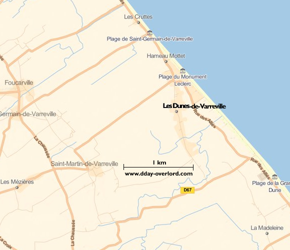 Image : carte de la commune de Les-Dunes-de-Varreville