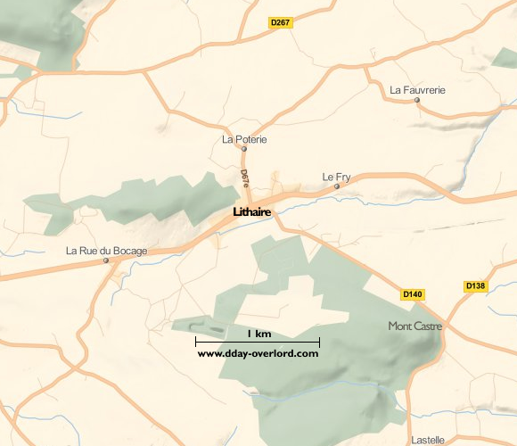 Lithaire en 1944 - Bataille de Normandie 2 Image : carte du secteur de Lithaire - Bataille de Normandie en 1944