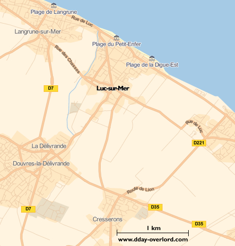 Image : carte du secteur de Luc-sur-Mer - Bataille de Normandie en 1944