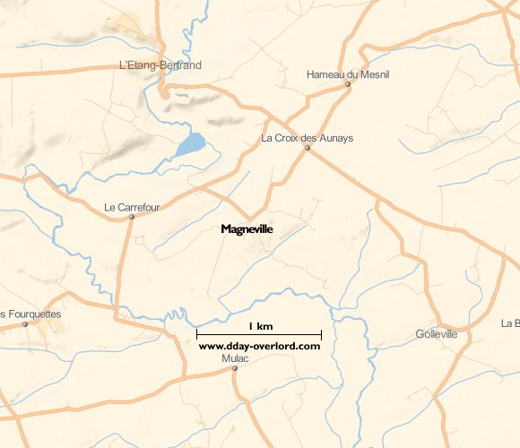 Magneville in 1944 - Manche - Battle of Normandy 4 Image : carte du secteur de Magneville - Bataille de Normandie en 1944
