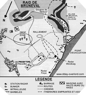 Image : Plan du raid de Bruneval