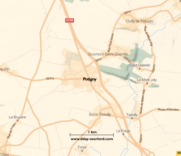 Image : Carte de Potigny dans le Calvados