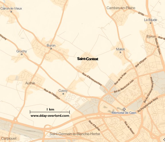 Image : Carte de Saint-Contest dans le Calvados