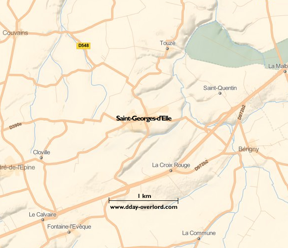 Saint-Georges-d'Elle in 1944 - Battle of Normandy 4 Image : carte du secteur de Saint-Georges-d'Elle - Bataille de Normandie en 1944
