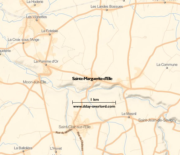 Sainte-Marguerite-d'Elle in 1944 - Battle of Normandy 4 Image : carte du secteur de Sainte-Marguerite-d'Elle - Bataille de Normandie en 1944