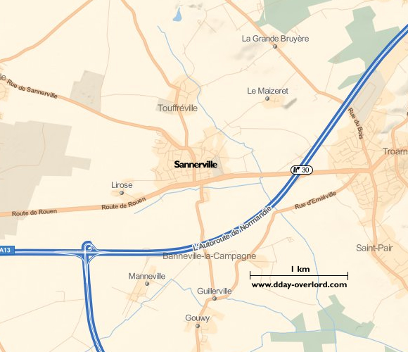 Image : carte de la commune de Sannerville