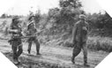 Images : Le 28 juin, un tireur isolé de la "Hitlerjugend" est emmené par des soldats de la 49e D.I. Britannique