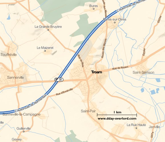 Image : carte de la commune de Troarn