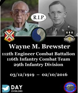 Wayne M. Brewster - 112th Engineer Combat Battalion