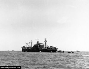 L'USS Bayfield au large d'Utah Beach. Photo : US National Archives