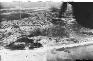Vue aérienne d'Utah et de la presqu'île du Cotentin. Photo : US National Archives