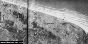 Photo aérienne de la plage d'Utah en 1943