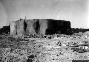 Une des casemates de la batterie de Crasville (Stp 142 – MKB Crasville) commandée par l’Oberleutnant (lieutenant) Franz Kerber. Photo : US National Archives