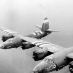 Two B-26 Marauder bombers from the 9th Air Force fly over the Allied Armada in June 1944. Photo: US National Archives