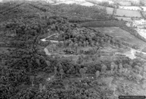 La forêt de Balleroy cache, dans le secteur de Montfiquet, un dépôt de carburant allié. Photo : US National Archives