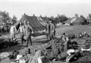 Le 42ème hôpital de campagne américain installé dans le secteur de Sainte-Mère-Eglise. Photo : US National Archives