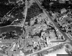 Vue aérienne de la commune de Torigni-sur-Vire. Photo : US National Archives