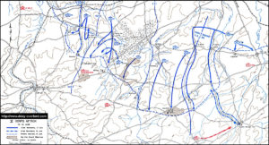 Carte des opérations du Ve Corps américain du 12 au 13 juin 1944 en Normandie. Photo : D-Day Overlord
