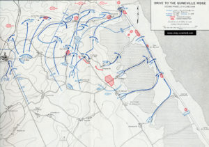 Carte des opérations pour la prise des ponts de Quinéville du 12 au 14 juin 1944 en Normandie. Photo : D-Day Overlord