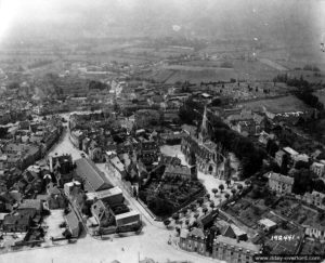 Vue aérienne de Carentan. Photo : US National Archives