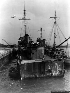 L’USS Donnell (ex-DE56) au Homet à Cherbourg. Photo : US National Archives