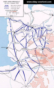Carte de l'opération Cobra du 24 juillet au 4 août 1944 en Normandie. Photo : D-Day Overlord