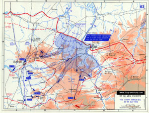 Carte des combats au sud de Saint-Lô du 25-29 juillet 1944 en Normandie. Photo : D-Day Overlord