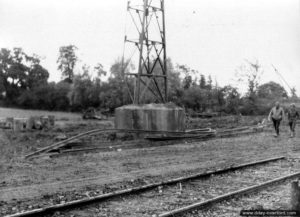 Les vestiges de la ligne ferroviaire Paris-Cherbourg à Valognes. Photo : US National Archives