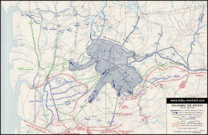 Carte de l’exploitation de la percée du 28 au 29 juillet 1944 en Normandie. Photo : D-Day Overlord