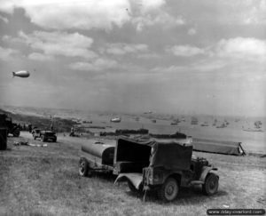 Vue générale de la plage d'Omaha depuis le Wn 60. Photo : US National Archives