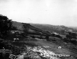 Position de la batterie York sur les hauteurs de Querqueville. Photo : US National Archives